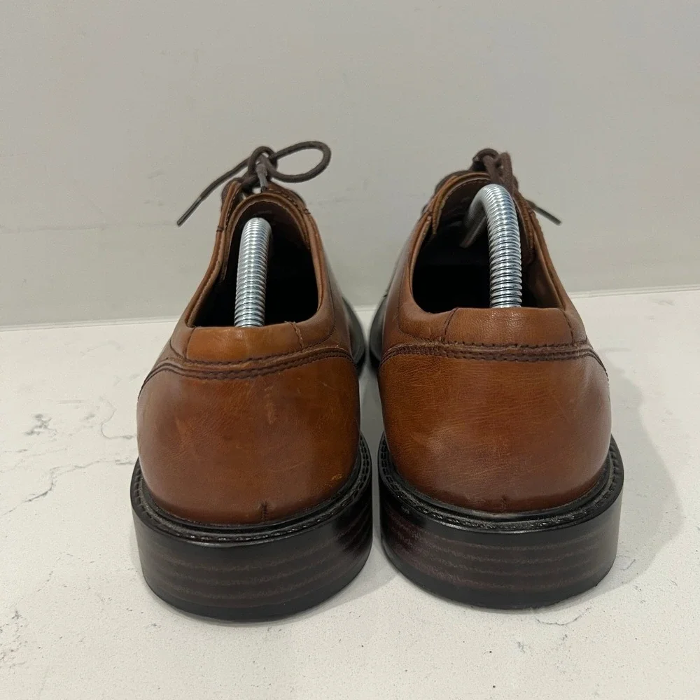JJohnston & Murphy Dress Shoes Mens 9 Tabor‎ Plain Toe Tan Calfskin Leather